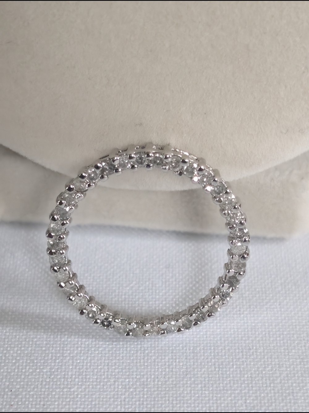 Sterling Silver Diamond Eternity Ring Slide Pendant